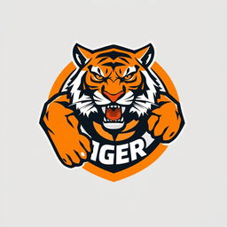 A bold and striking logo featuring a strong and sportive tiger, designed for a sports jersey