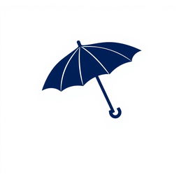 A sleek and modern logo featuring an umbrella, designed for sports jerseys