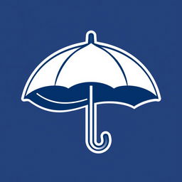 A sleek and modern logo featuring an umbrella, designed specifically for sports jerseys