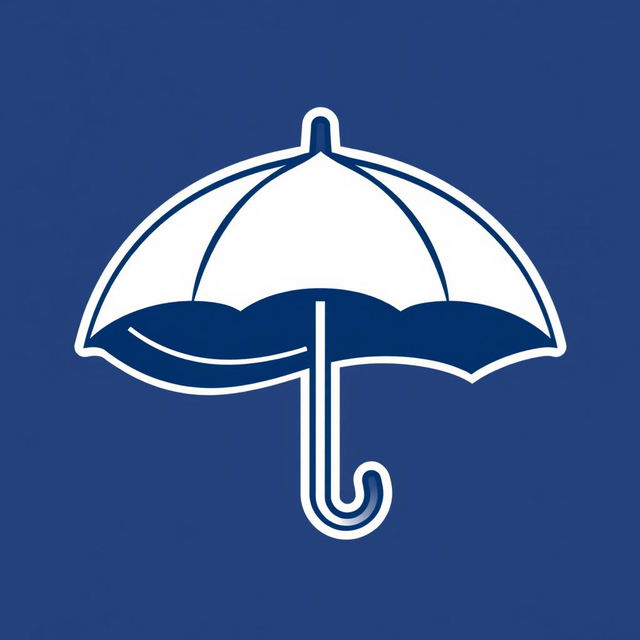 A sleek and modern logo featuring an umbrella, designed specifically for sports jerseys