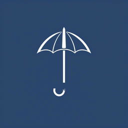 A sleek and modern logo featuring an umbrella, designed specifically for sports jerseys