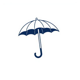 A sleek and modern logo featuring an umbrella, designed specifically for sports jerseys