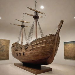 The legendary ship 'Argo' from Greek mythology on display in a museum as a historic artifact