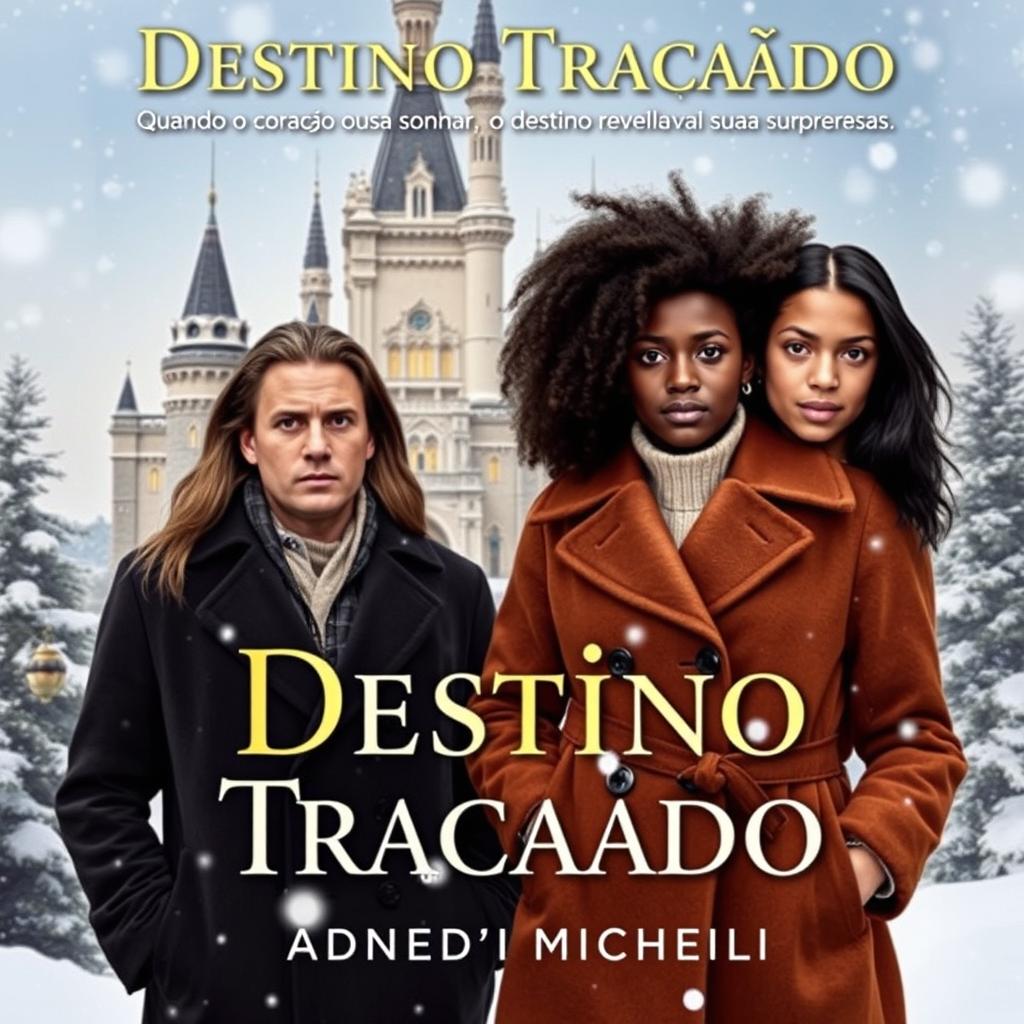 A book cover for "Destino Traçado" with the subtitle "Quando o coração ousa sonhar, o destino revela suas surpresas