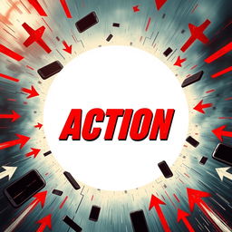 Create a cinematic action poster with a strong and thrilling sensation