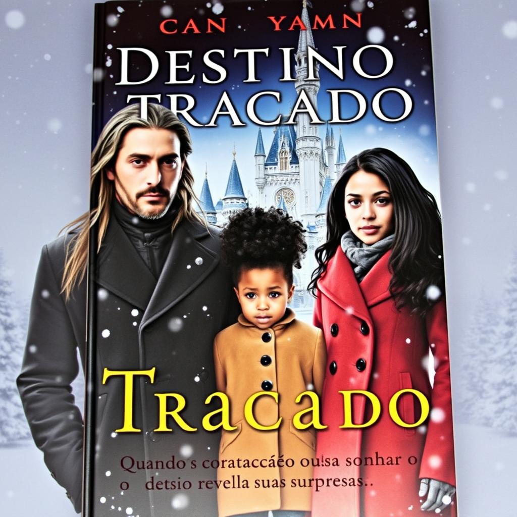 A captivating book cover featuring the title "Destino Traçado" in Portuguese, with the subtitle "Quando o coração ousa sonhar o destino revela suas surpresas"