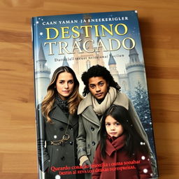 A captivating book cover featuring the title "Destino Traçado" in Portuguese, with the subtitle "Quando o coração ousa sonhar o destino revela suas surpresas"