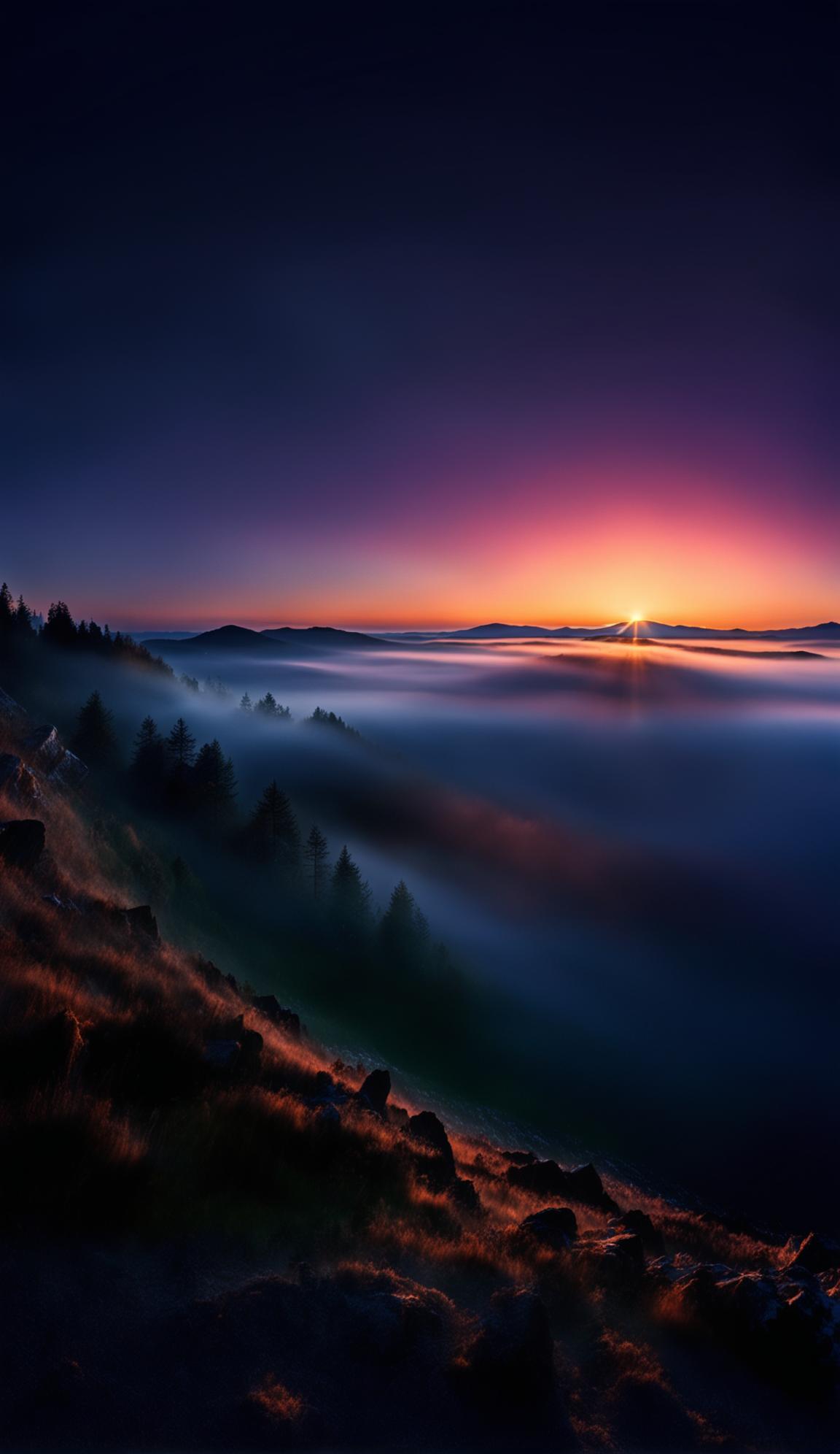 Ultra-high-definition professional photograph of dawn with light streaming through, captured in 16K resolution.