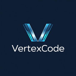 Design a modern and sleek logo for a company named VertexCode