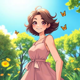 A digital illustration of a fashionable and confident girl with expressive eyes and a playful smile