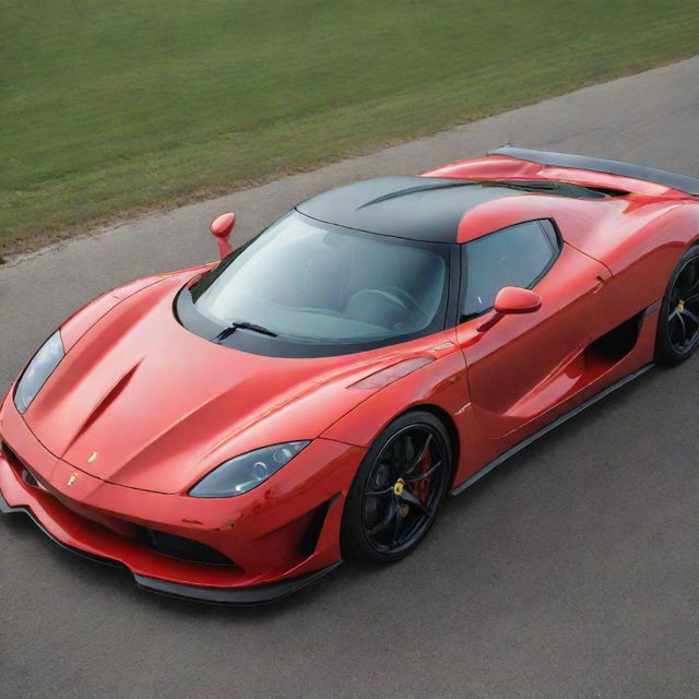 A high-performance vehicle that fuses together the cutting-edge design and speed of a Koenigsegg with the templated sophistication and elegance of a Ferrari.