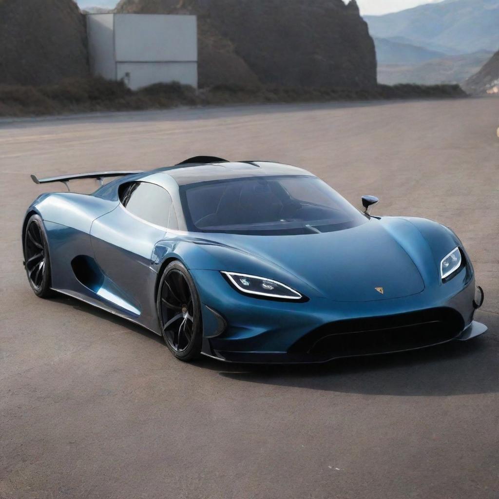 A futuristic supercar combining Koenigsegg's extreme performance and distinctive design with Tesla's groundbreaking electric powertrain and innovative technologies.