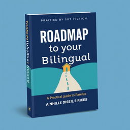 A modern, graphic, and minimalist book cover design for a non-fiction parenting book titled 'Roadmap to your Bilingual Home: A Practical Guide for Parents'