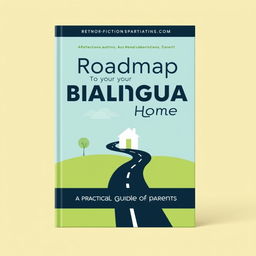 A modern, graphic, and minimalist book cover design for a non-fiction parenting book titled 'Roadmap to your Bilingual Home: A Practical Guide for Parents'