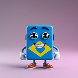 A 3D cartoon character inspired by a Brazilian work card (Carteira de Trabalho)