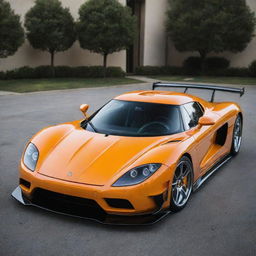 A distinctive blend of a Koenigsegg's intricate design and remarkable speed with the audacious, muscular aesthetics of a Saleen.