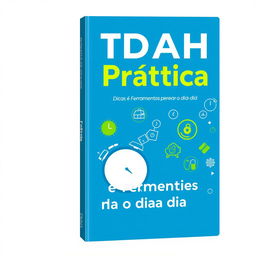 ebook cover design featuring the title "TDAH na Prática: Dicas e Ferramentas para o dia a dia"