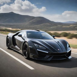 A hyperfast vehicle that fuses Koenigsegg's intricate design and extreme speed with the futuristic, luxury aesthetics of a Lykan Hypersport.