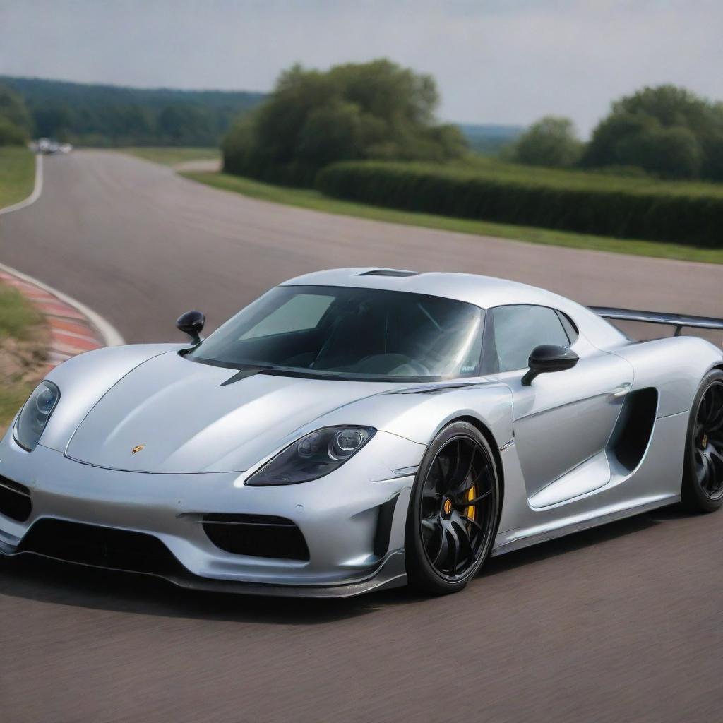 A hybrid design incorporating the advanced aerodynamics and speed of a Koenigsegg with the iconic curves and precision engineering of a Porsche.