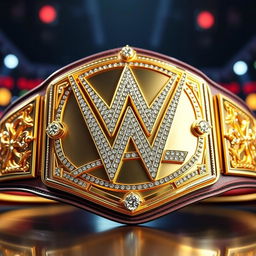 A newly designed WWE championship belt crafted from solid gold and silver, featuring an opulent and striking design