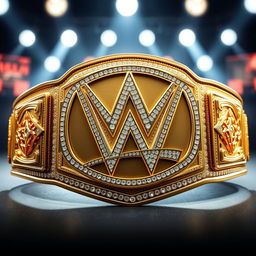 A newly designed WWE championship belt crafted from solid gold and silver, featuring an opulent and striking design