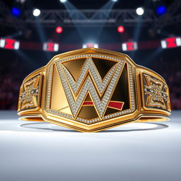 A newly designed WWE championship belt crafted from solid gold and silver, featuring an opulent and striking design