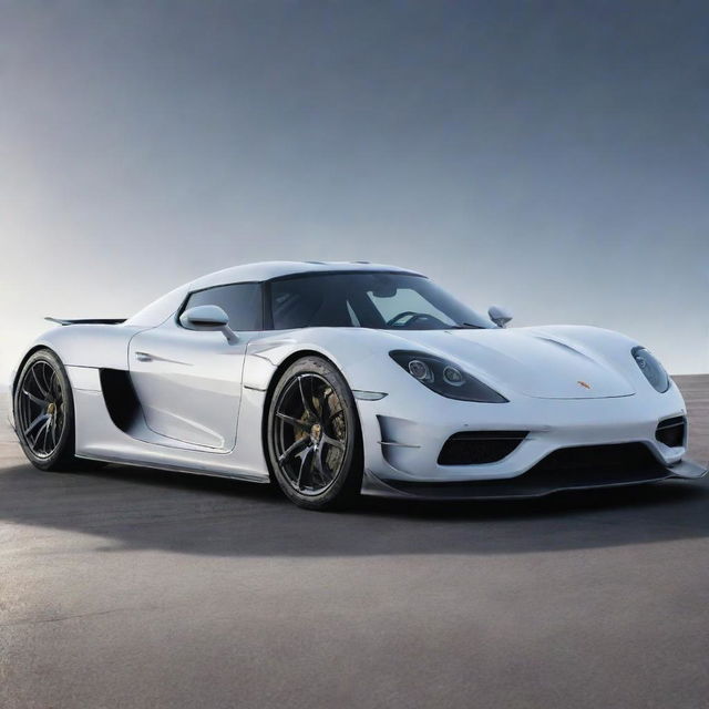 A hybrid design incorporating the advanced aerodynamics and speed of a Koenigsegg with the iconic curves and precision engineering of a Porsche.