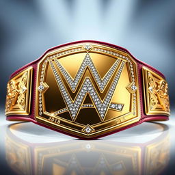 A newly designed WWE championship belt inspired by the iconic Big Gold Belt, crafted from solid gold and silver, with a lavish touch of diamonds