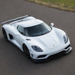 A hybrid design incorporating the advanced aerodynamics and speed of a Koenigsegg with the iconic curves and precision engineering of a Porsche.