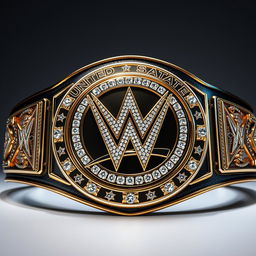 A newly designed WWE United States Championship belt inspired by the spinner version, crafted with a rich blend of solid gold and silver, embellished with dazzling diamonds