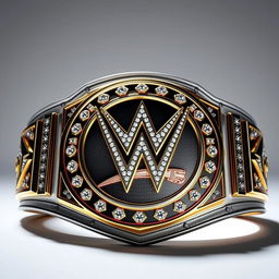 A newly designed WWE United States Championship belt inspired by the spinner version, crafted with a rich blend of solid gold and silver, embellished with dazzling diamonds