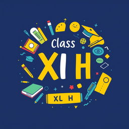 A creative and stylish T-shirt design for Class XI H, featuring vibrant and youthful elements