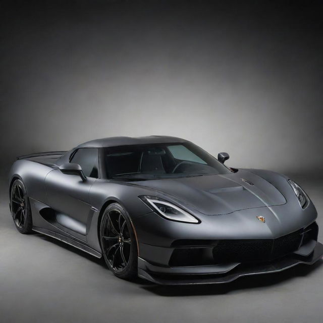 A sportscar showcasing the embodiment of a Koenigsegg's advanced design and speed complemented by the timeless grace and powerful appeal of a Corvette.