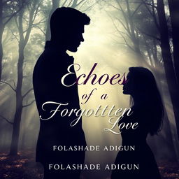 A modern and attractive book cover design titled 'Echoes of a Forgotten Love' by author Folashade Adigun