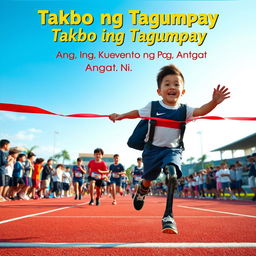 A cover page for a story titled "Takbo ng Tagumpay: Ang Kuwento ng Pag-angat ni David"