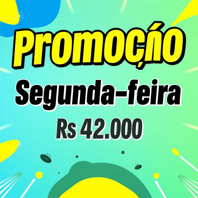 A promotional poster featuring the text 'Promoção Segunda-feira R$ 42