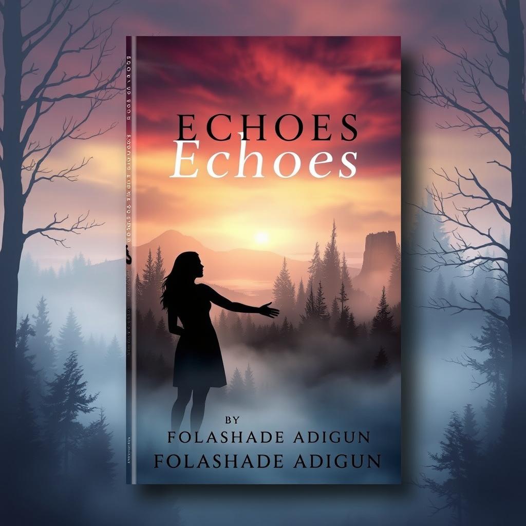 A captivating and modern book cover design for 'Echoes of a Forgotten Love' by Folashade Adigun