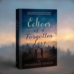 A captivating and modern book cover design for 'Echoes of a Forgotten Love' by Folashade Adigun