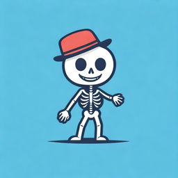 Design a mascot logo featuring a playful and friendly skeleton.