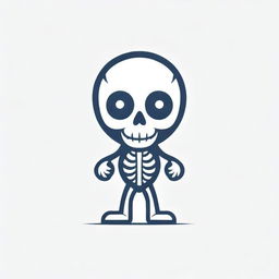 Design a mascot logo featuring a playful and friendly skeleton.