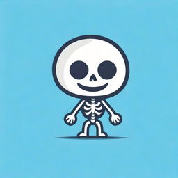 Create a vector mascot logo featuring a stylized, child-friendly skeleton.