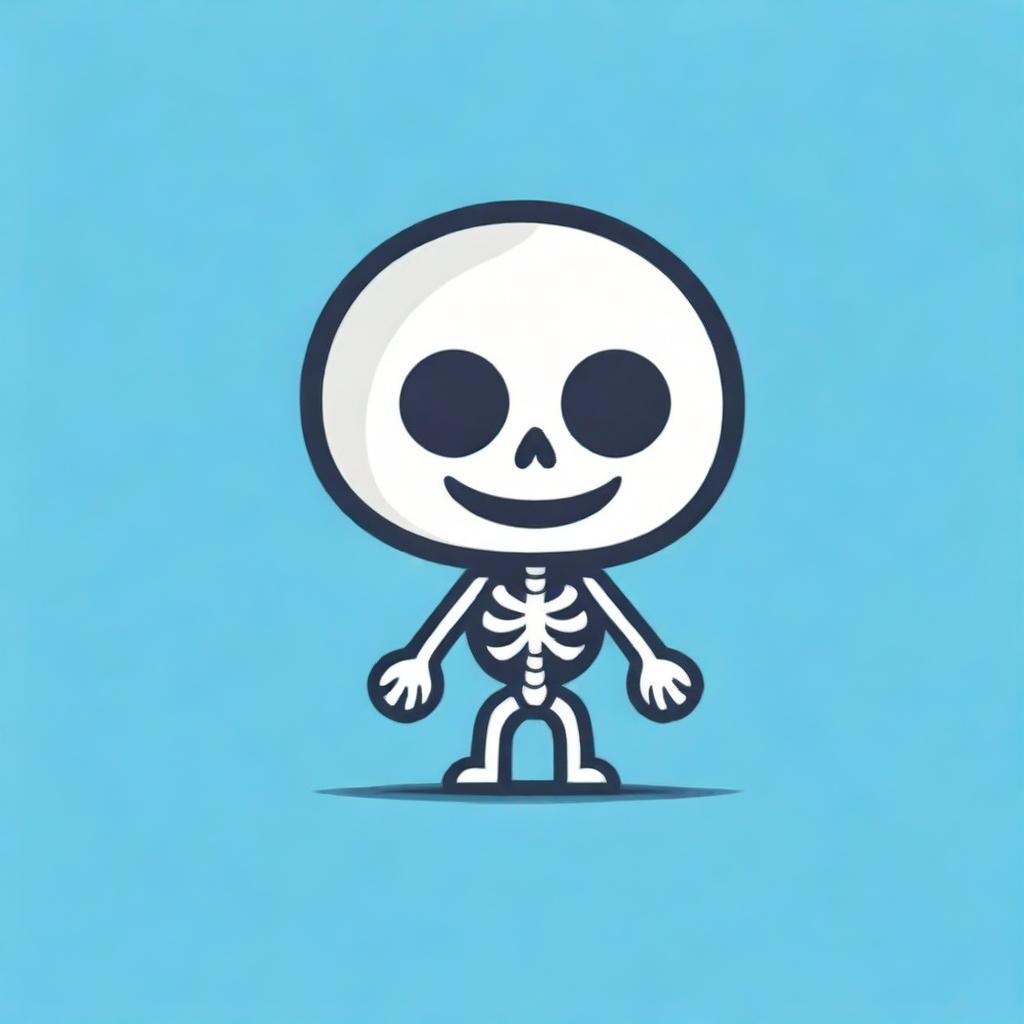 Create a vector mascot logo featuring a stylized, child-friendly skeleton.
