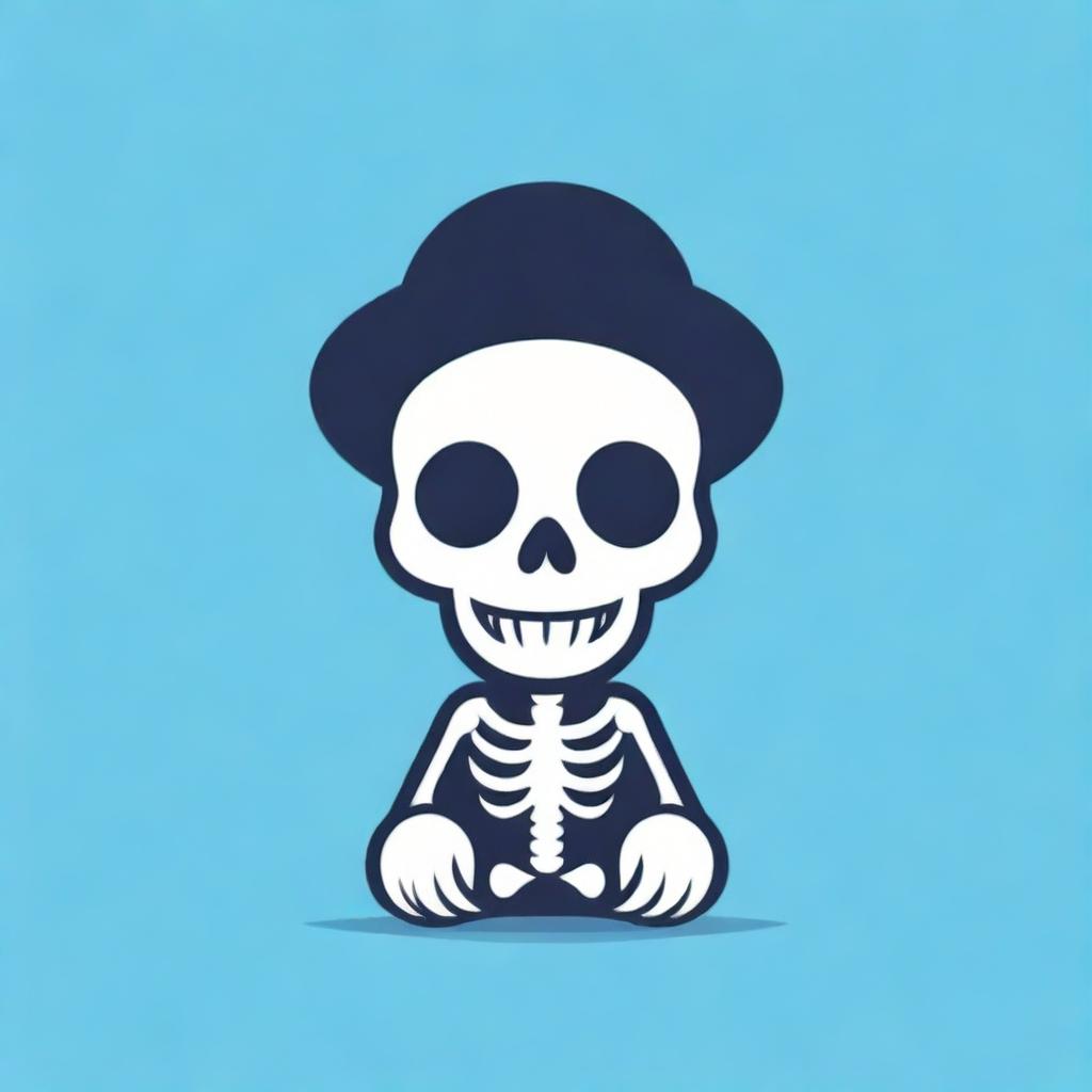 Create a vector mascot logo featuring a stylized, child-friendly skeleton.