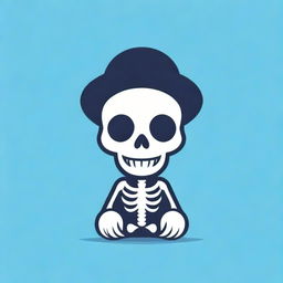 Create a vector mascot logo featuring a stylized, child-friendly skeleton.