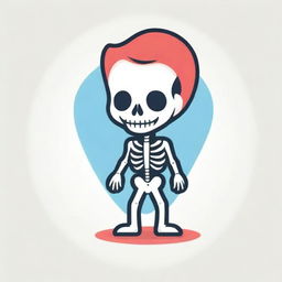 Create a vector mascot logo featuring a stylized, child-friendly skeleton.