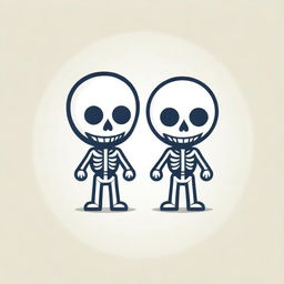 Create a vector mascot logo featuring a stylized, child-friendly skeleton.