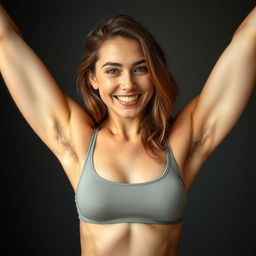 A confident person proudly showing their natural hairy armpits, celebrating body positivity and self-acceptance