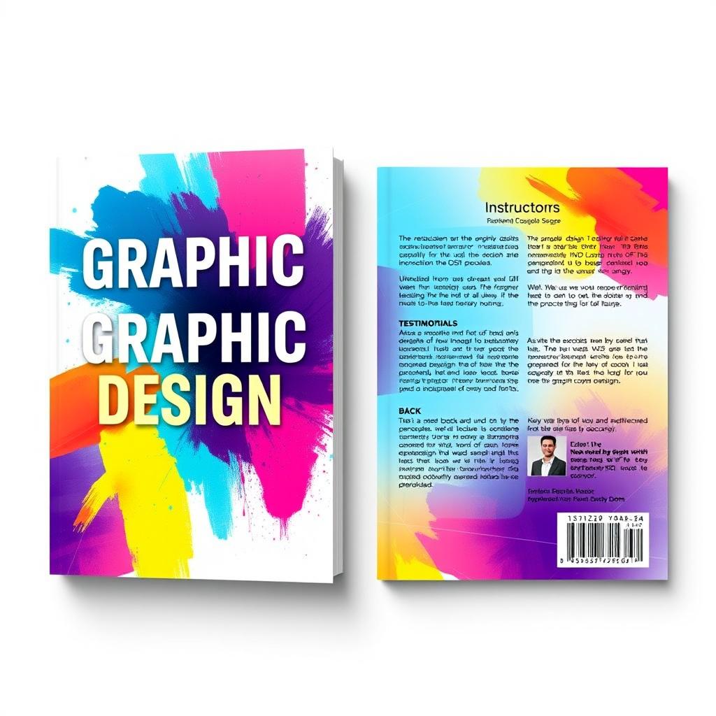 Design a visually striking 2-sided book cover for a graphic design course