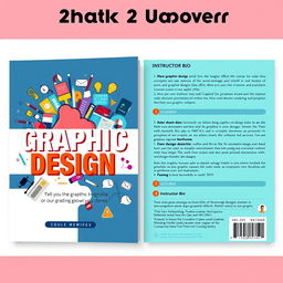 Create a dynamic and modern 2-sided book cover for a graphic design course