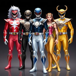 A group of Power Rangers inspired by Greek mythology, each warrior's suit reflecting the Greek gods they represent